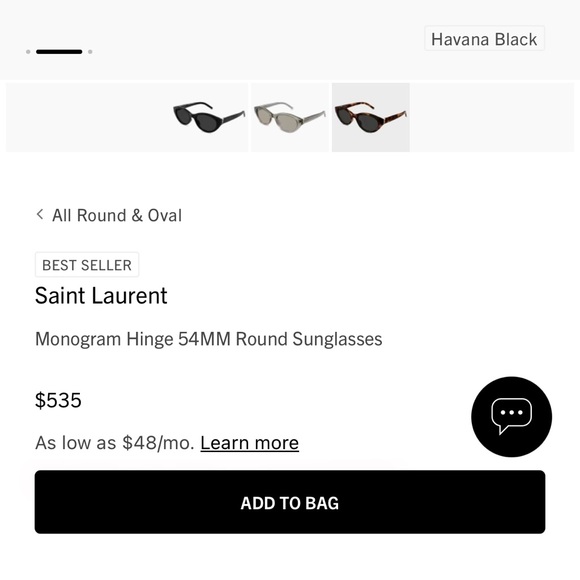 Saint Laurent Brown Cat-Eye Sunglasses - Picture 2 of 8